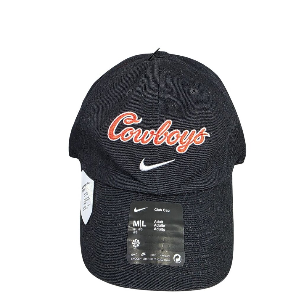 Nike Cowboys Club Cap M/L Black Cotton Adjustable Unstructured On-Field OSU